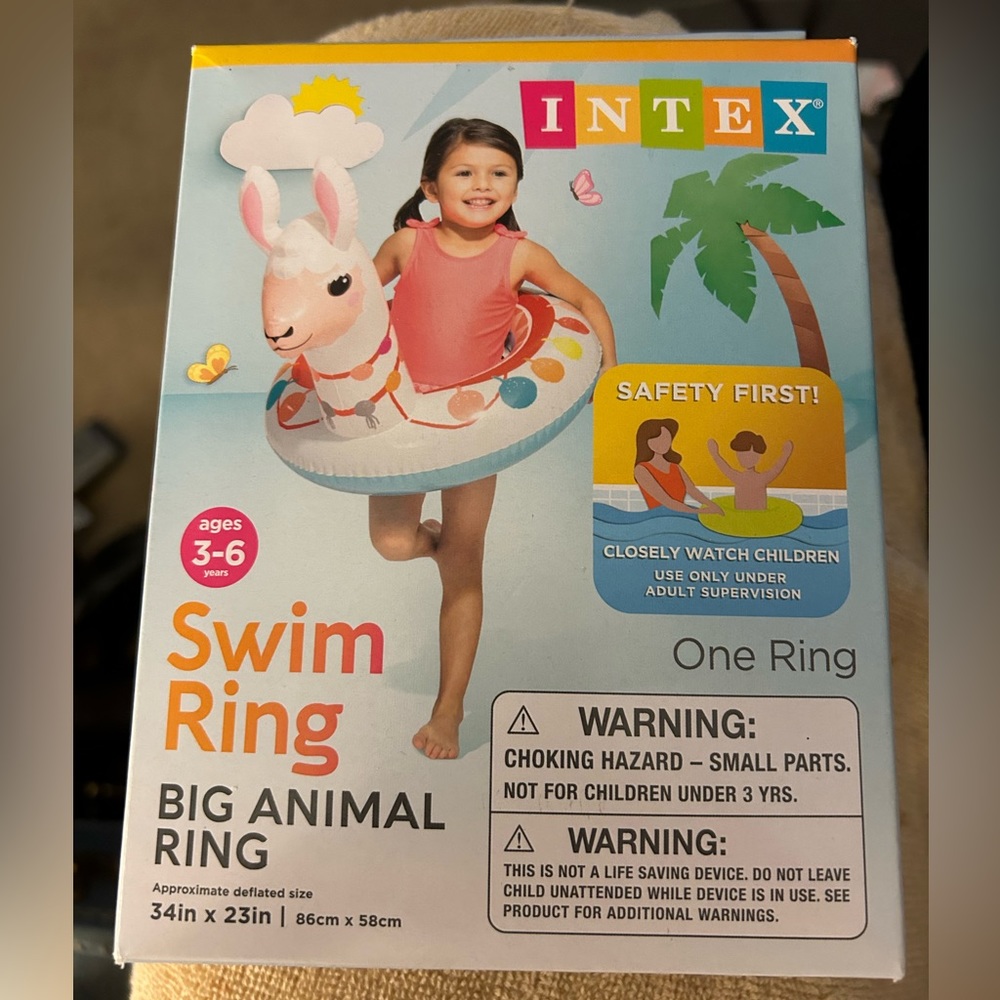 NEW Intex Kids 3 - 6 years Big Animal Llama Swim Ring